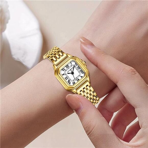 Small Square Gold Watch Roman Numerals for Women main image 6